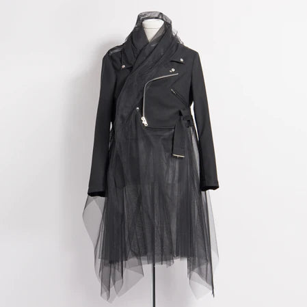 Black Comme des Garçons Tulle Zip Jacket (Black) Quilted Jacket Puffer Jacket Insulated Jacket Black Comme des Garçons Tulle Zip Jacket (Black) Quilted Jacket Puffer Jacket Insulated Jacket