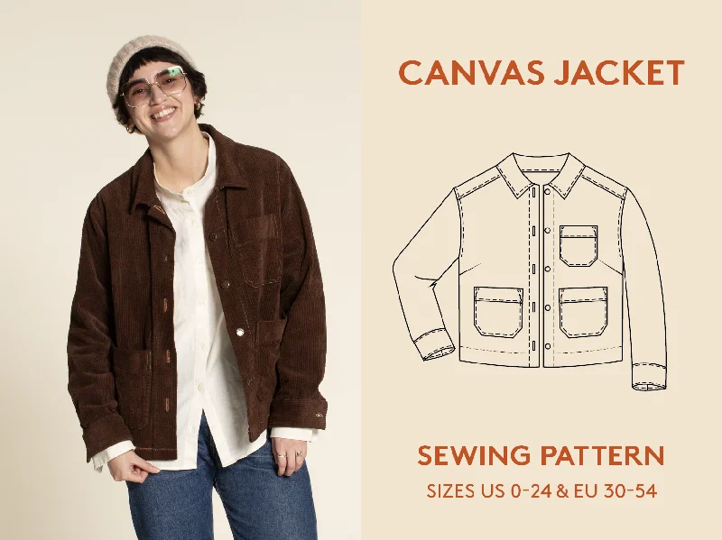 Canvas Jacket - Sewing Pattern | Wardrobe By Me Fitted Jacket Loose Jacket Oversized Jacket Canvas Jacket - Sewing Pattern | Wardrobe By Me Fitted Jacket Loose Jacket Oversized Jacket