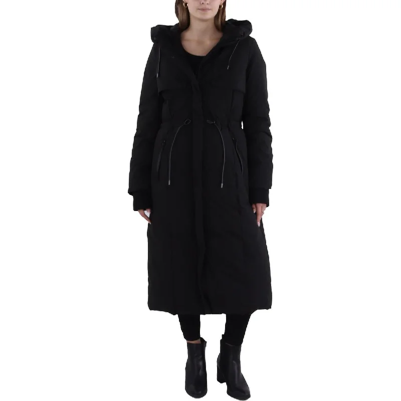 Cole Haan Womens Insulated Hooded Puffer Jacket Jacket Blazer Coat