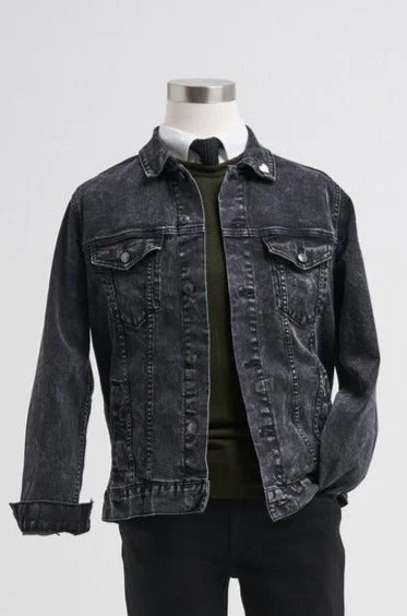 Unisex Stretch Denim Jacket - Black