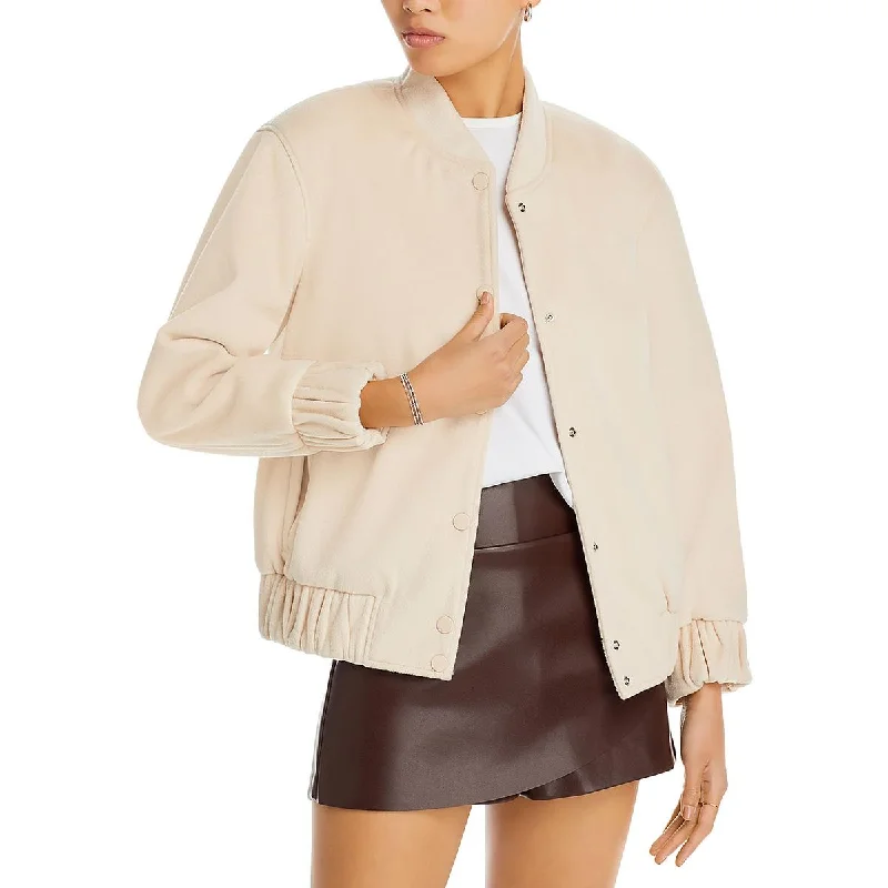 Endless Rose Womens Wool Blend Oversized Bomber Jacket Cardigan Sweater Pullover