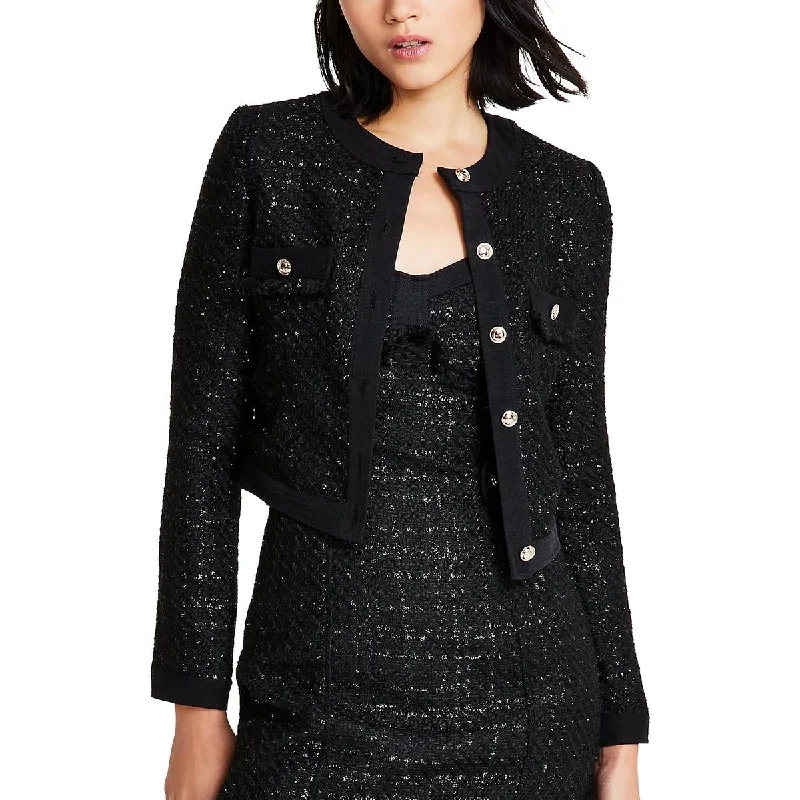 Guess Womens Clarissa Tweed Jacket Tweed Short Trucker Jacket Jersey Jacket Tulle Jacket Batik Jacket Guess Womens Clarissa Tweed Jacket Tweed Short Trucker Jacket Jersey Jacket Tulle Jacket Batik Jacket