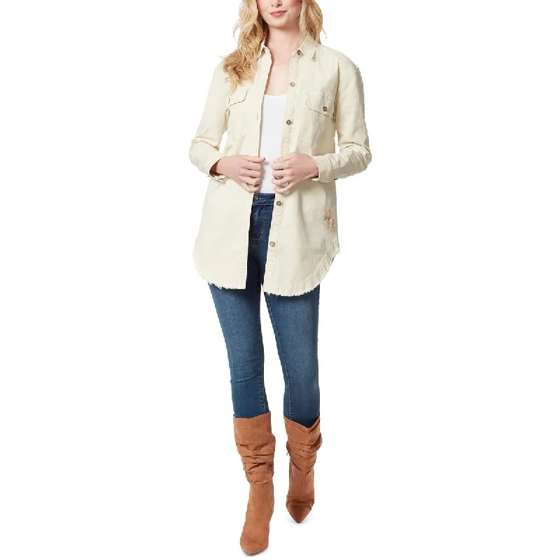 Jessica Simpson Womens Tenley Lightweight Overshirt Shirt Jacket