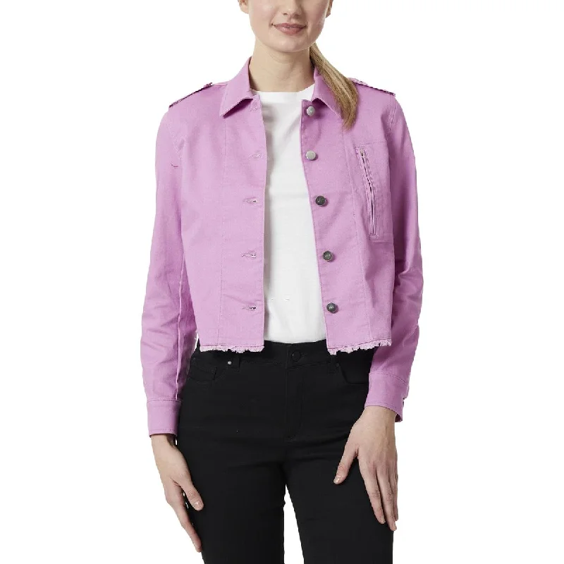 Jones New York Womens Denim Raw Hem Denim Jacket Knit Jacket Woven Jacket Fleece Jacket Jones New York Womens Denim Raw Hem Denim Jacket Knit Jacket Woven Jacket Fleece Jacket