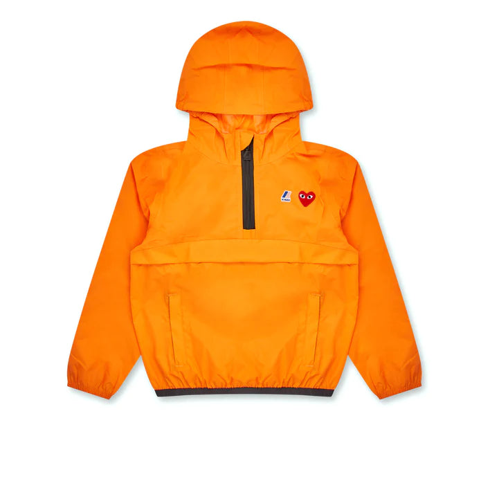 PLAY Comme des Garçons x K-WAY Kids Half Zip Jacket (Orange) Rayon Jacket Velvet Jacket Corduroy Jacket PLAY Comme des Garçons x K-WAY Kids Half Zip Jacket (Orange) Rayon Jacket Velvet Jacket Corduroy Jacket