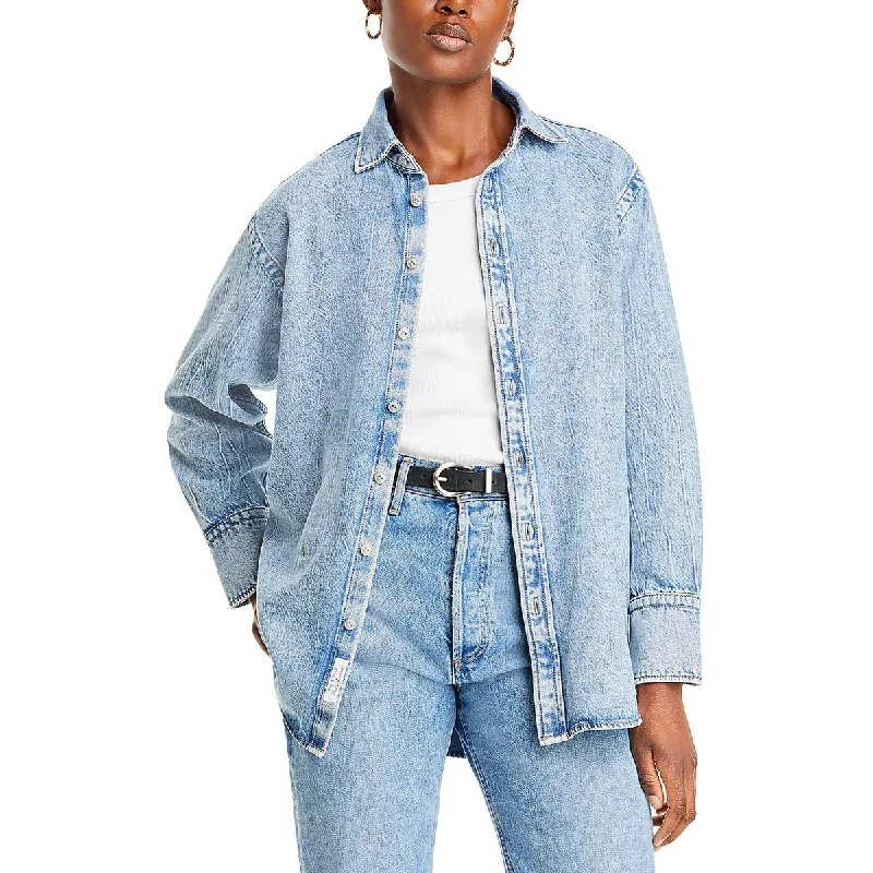 Rag & Bone Womens Collar Button Up Denim Jacket Anorak Shell Jacket Lightweight Jacket Rag & Bone Womens Collar Button Up Denim Jacket Anorak Shell Jacket Lightweight Jacket
