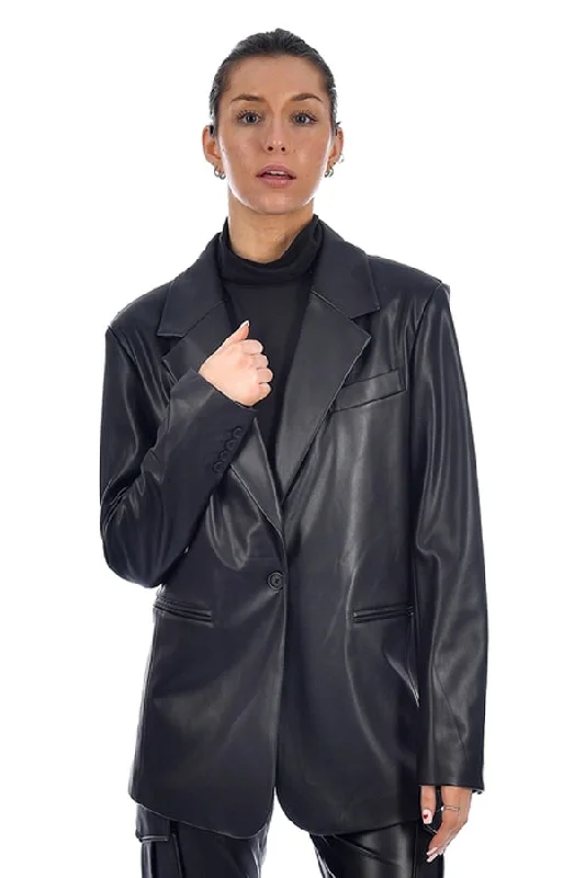 RD Style Alexis Vegan Leather Jacket Insulated Jacket Fitted Jacket Loose Jacket