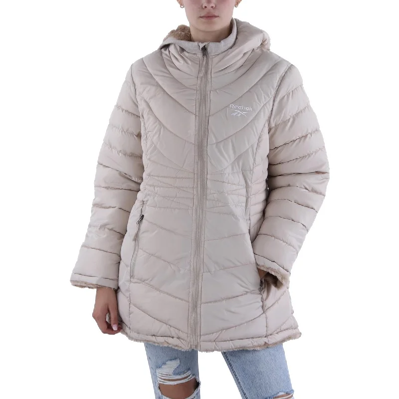 Reebok Womens Insulated Faux Fur Lined Puffer Jacket