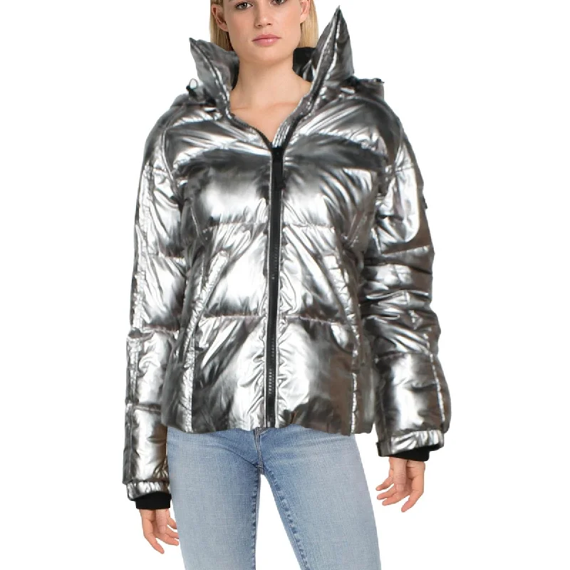 S13/NYC Womens Kylie Lightweight Short Puffer Jacket Knit Jacket Woven Jacket Fleece Jacket S13/NYC Womens Kylie Lightweight Short Puffer Jacket Knit Jacket Woven Jacket Fleece Jacket