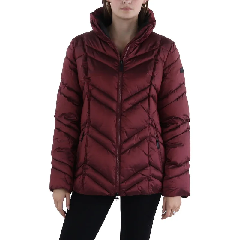 Sam Edelman Womens Quilted Short Puffer Jacket Jacket Blazer Coat