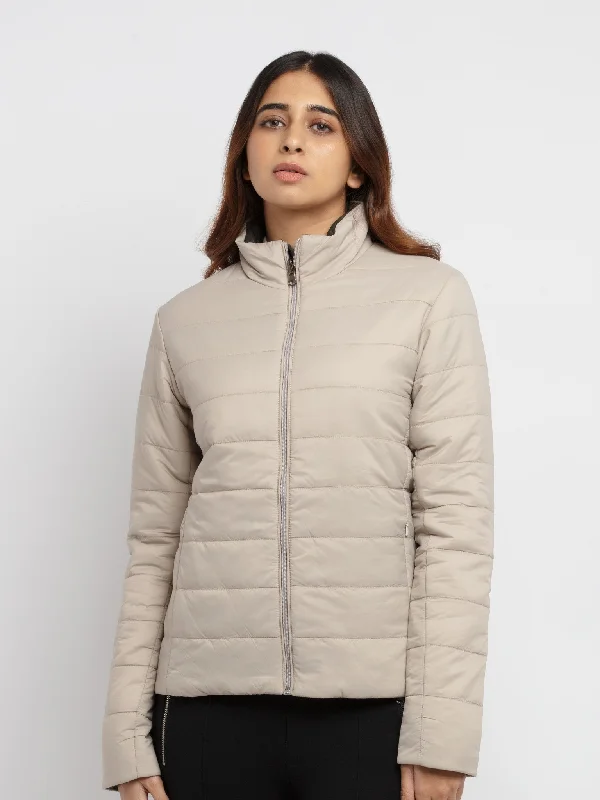 Women's Quilted Reversible Jacket Welt Pockets Slit Pockets Flap Pockets