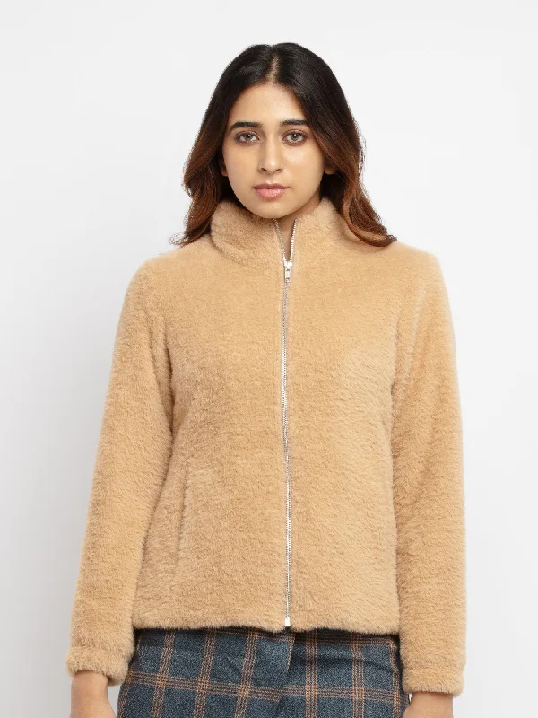 Women's Fur Jacket Trench Coat Raincoat Waterproof Jacket