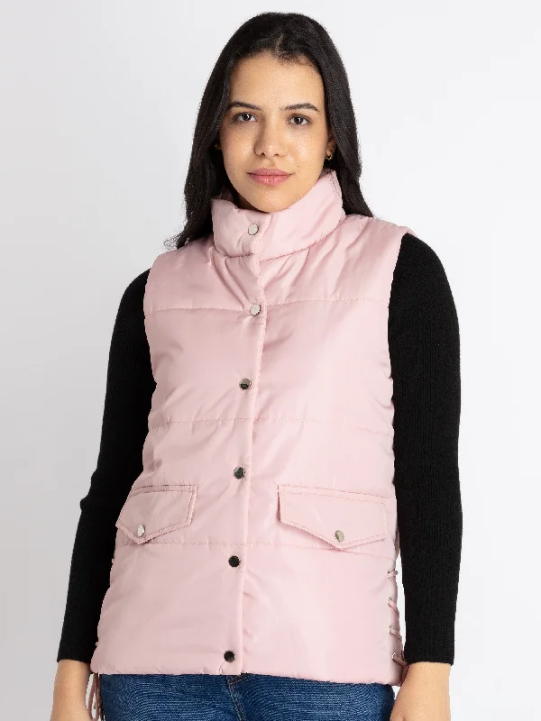 Womens Quilted High Neck Sleeveless Jacket