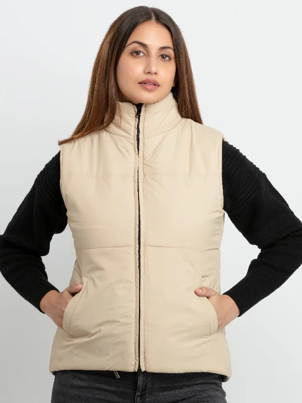 Womens Quilted Reversible High Neck Sleeveless Jacket Front Pockets Side Pockets Patch Pockets Womens Quilted Reversible High Neck Sleeveless Jacket Front Pockets Side Pockets Patch Pockets