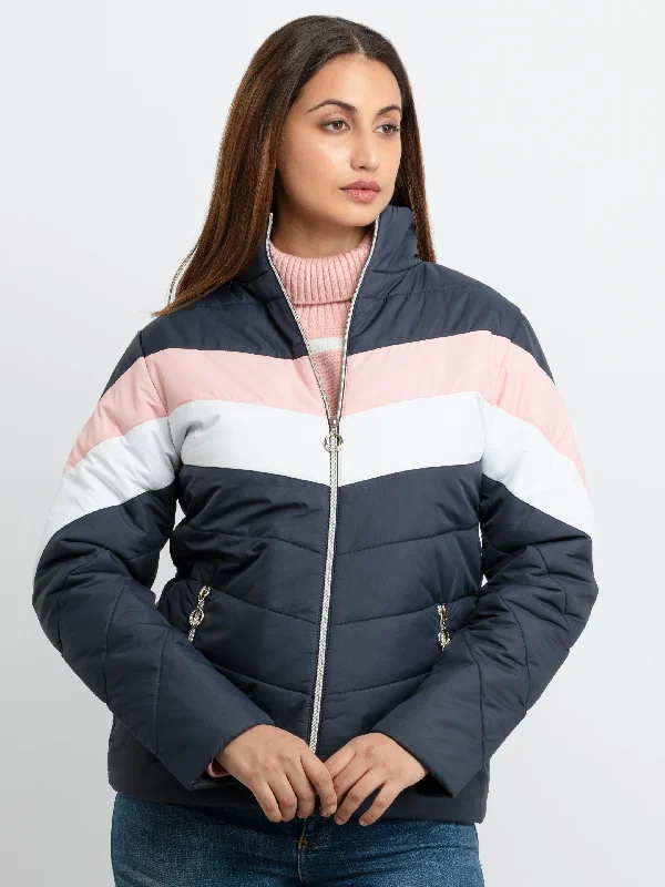 Womens Quilted High Neck Jacket