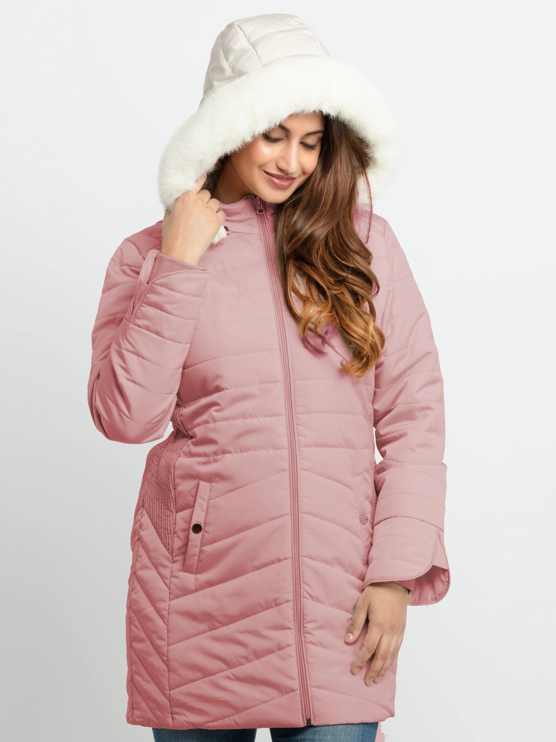 Womens Quilted  Hooded Jacket