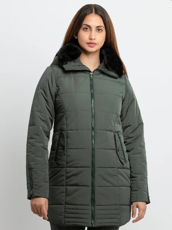 Womens Quilted  Hooded Jacket