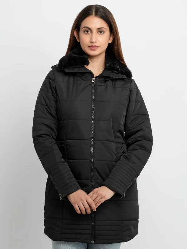 Womens Quilted  Hooded Jacket Belted Jacket Elasticated Jacket Padded Jacket