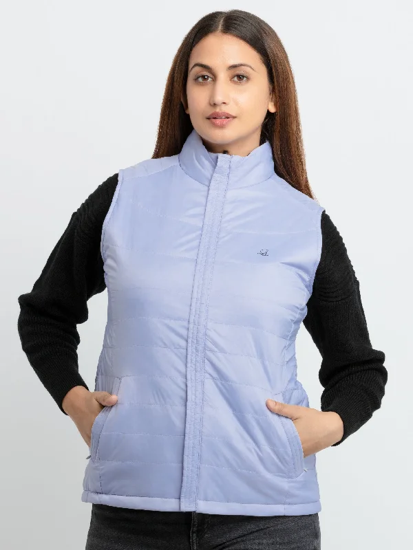 Womens Quilted Reversible High Neck Sleeveless Jacket