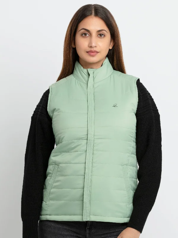 Womens Quilted Reversible High Neck Sleeveless Jacket