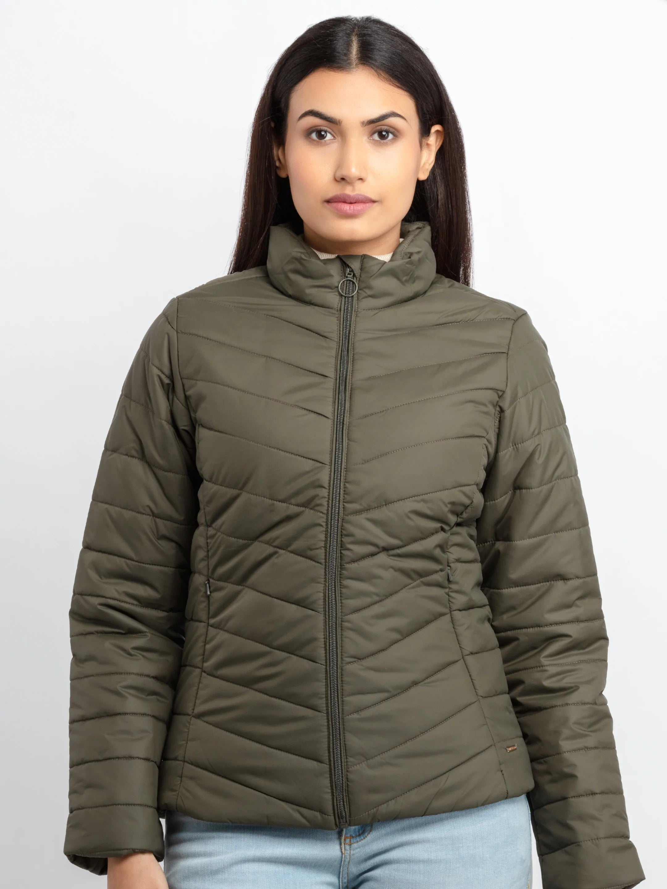 Womens Quilted  High Neck Jacket