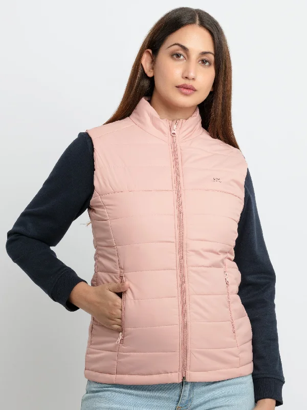 Womens Quilted  High Neck Sleeveless Jacket