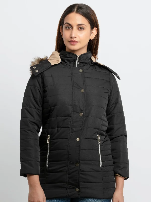 Womens Quilted Hooded Jacket