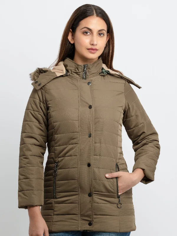 Womens Quilted Hooded Jacket