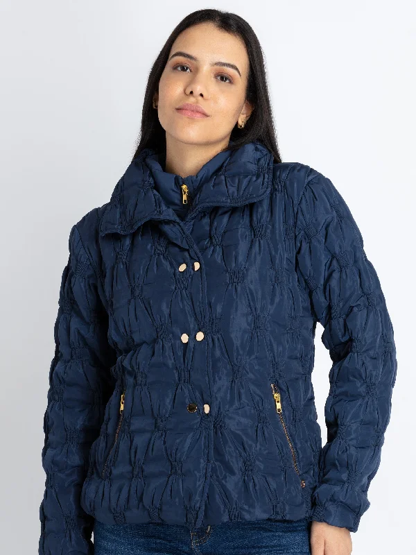 Womens Quilted Collared Neck Jacket Jersey Jacket Tulle Jacket Batik Jacket