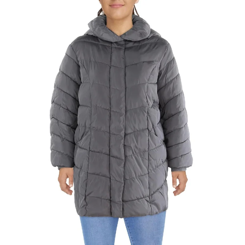 Steve Madden Womens Plus Quilted Short Puffer Jacket Welt Pockets Slit Pockets Flap Pockets Steve Madden Womens Plus Quilted Short Puffer Jacket Welt Pockets Slit Pockets Flap Pockets