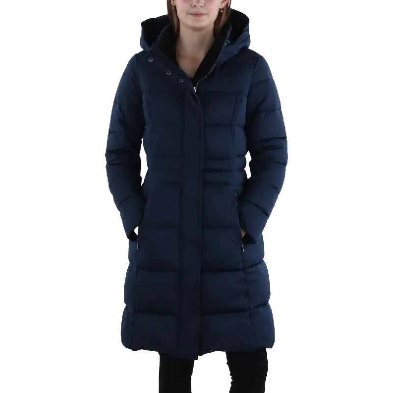Tahari Womens Gemma Cold Weather Hooded Puffer Jacket Notch Collar Jacket Peter Pan Collar Jacket Cowl Neck Jacket Tahari Womens Gemma Cold Weather Hooded Puffer Jacket Notch Collar Jacket Peter Pan Collar Jacket Cowl Neck Jacket