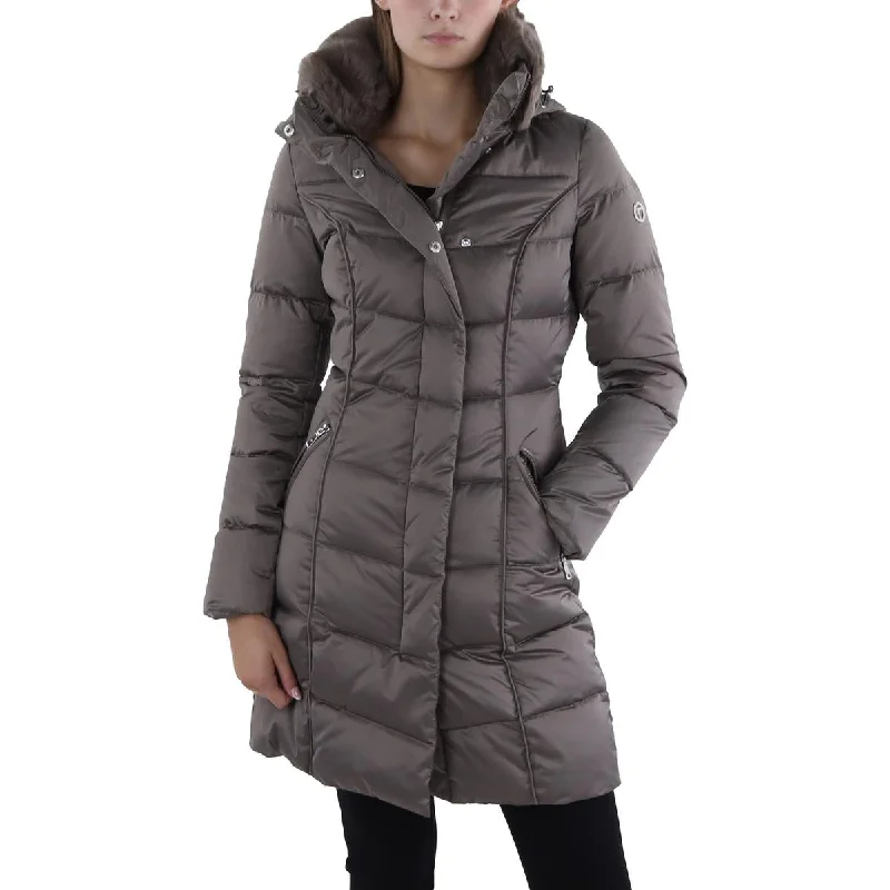 Tahari Womens Insulated Faux Fur Collar Puffer Jacket Oversized Jacket Tailored Jacket Straight Jacket Tahari Womens Insulated Faux Fur Collar Puffer Jacket Oversized Jacket Tailored Jacket Straight Jacket