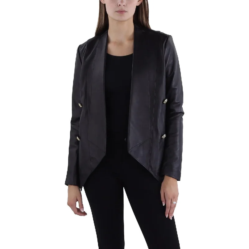 Tahari Womens Leather Asymmetric Leather Jacket Nylon Fabric Polyester Fabric Spandex Fabric Tahari Womens Leather Asymmetric Leather Jacket Nylon Fabric Polyester Fabric Spandex Fabric