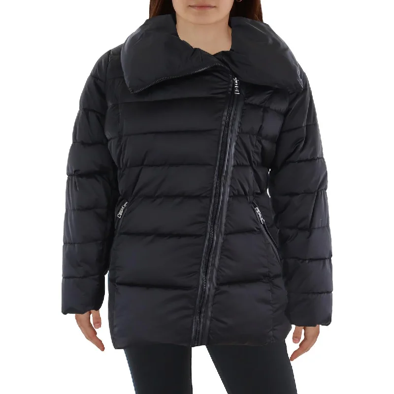 Tahari Womens Plus Insulated Asymmetric Puffer Jacket Corduroy Jacket Velvet Jacket Brocade Jacket