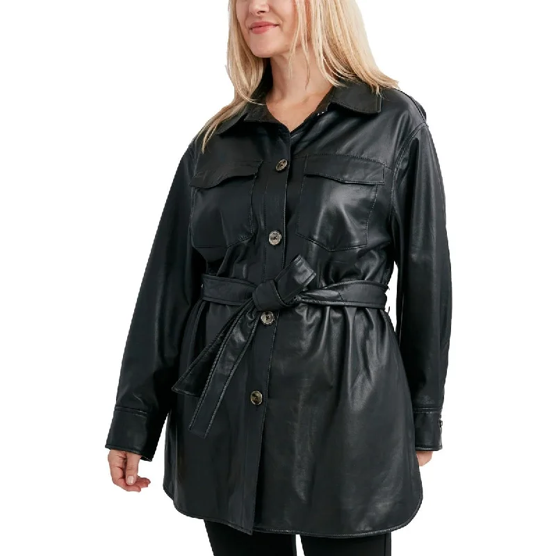 Tahari Womens Plus Liv Leather Belted Leather Jacket Zippered Jacket Buttoned Jacket Snapped Jacket Tahari Womens Plus Liv Leather Belted Leather Jacket Zippered Jacket Buttoned Jacket Snapped Jacket