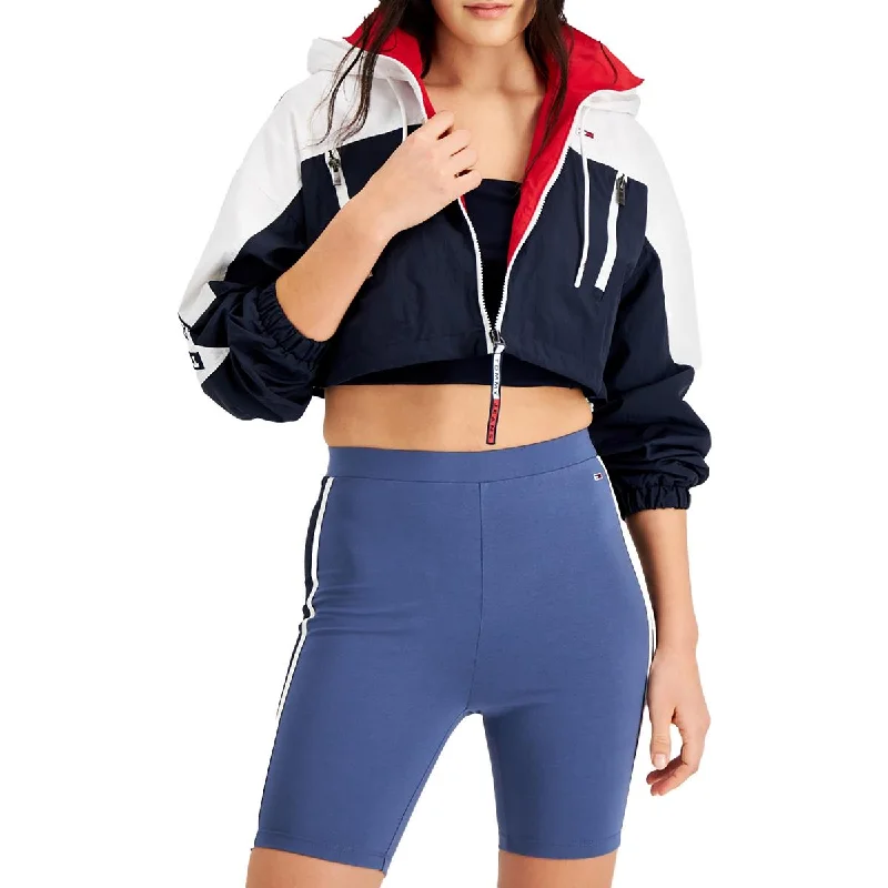 Tommy Jeans Womens Hooded Cropped Windbreaker Jacket