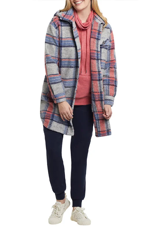 Tribal Plaid Jacket w/ Removable Hood Rayon Fabric Velvet Fabric Corduroy Fabric