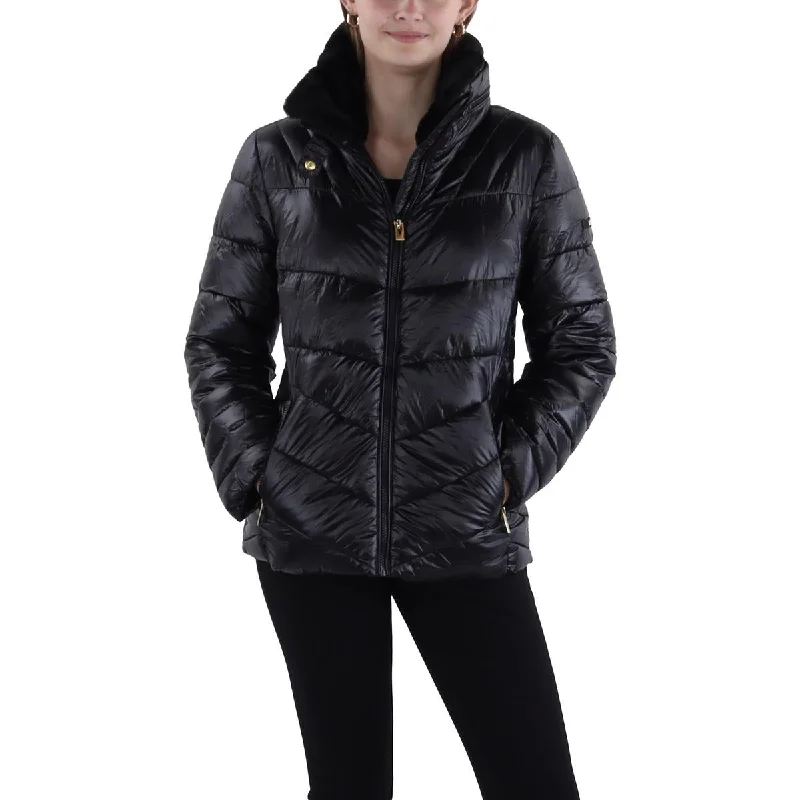 Via Spiga Womens Quilted Water Repellent Puffer Jacket Notch Collar Peter Pan Collar Cowl Neck Via Spiga Womens Quilted Water Repellent Puffer Jacket Notch Collar Peter Pan Collar Cowl Neck