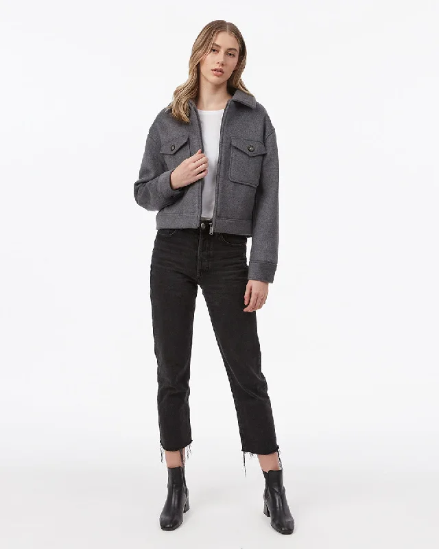 Wool Short Utility Jacket Mesh Jacket Canvas Jacket Denim Jacket