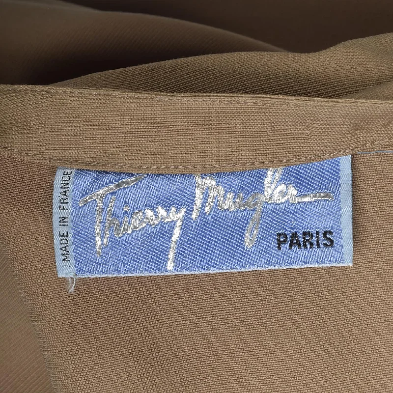 XS Thierry Mugler  1980s Tan Jacket Corduroy Jacket Velvet Jacket Brocade Jacket