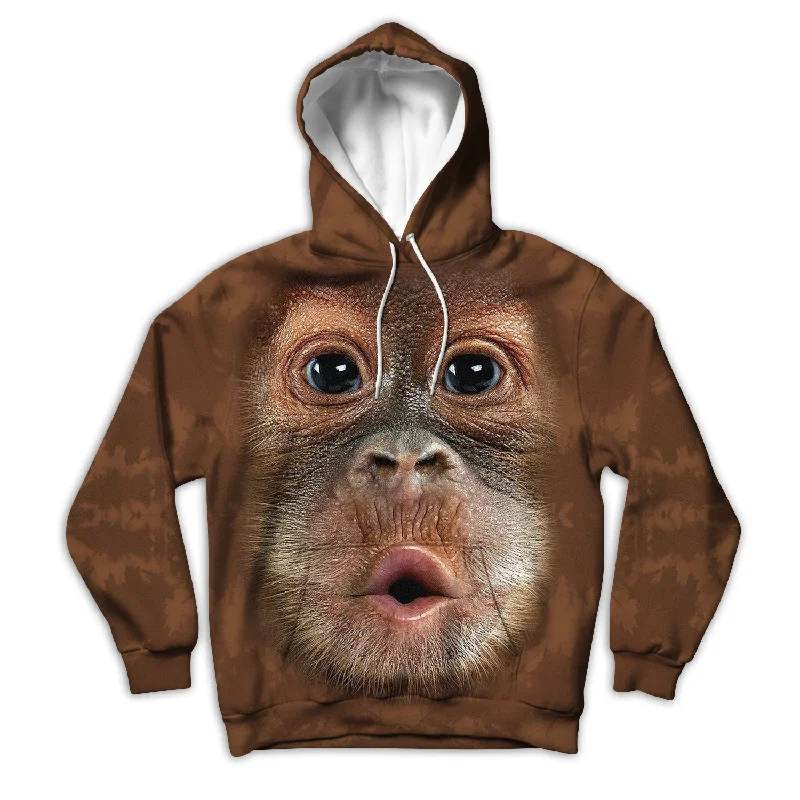 Baby Orangutan Unisex Hoodie Hoodie with Hem Contrast Bold Stylish