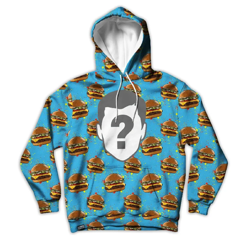 Burger Custom Unisex Hoodie Hoodie with Raglan Sleeves Sporty Comfortable