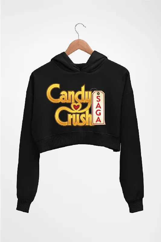 Candy Crush Crop HOODIE FOR WOMEN Hoodie with Puffed Sleeves Voluminous Trendy