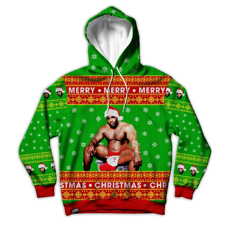 Christmas Quarantine Guy Unisex Hoodie Hoodie with Rhinestones Sparkly Elegant