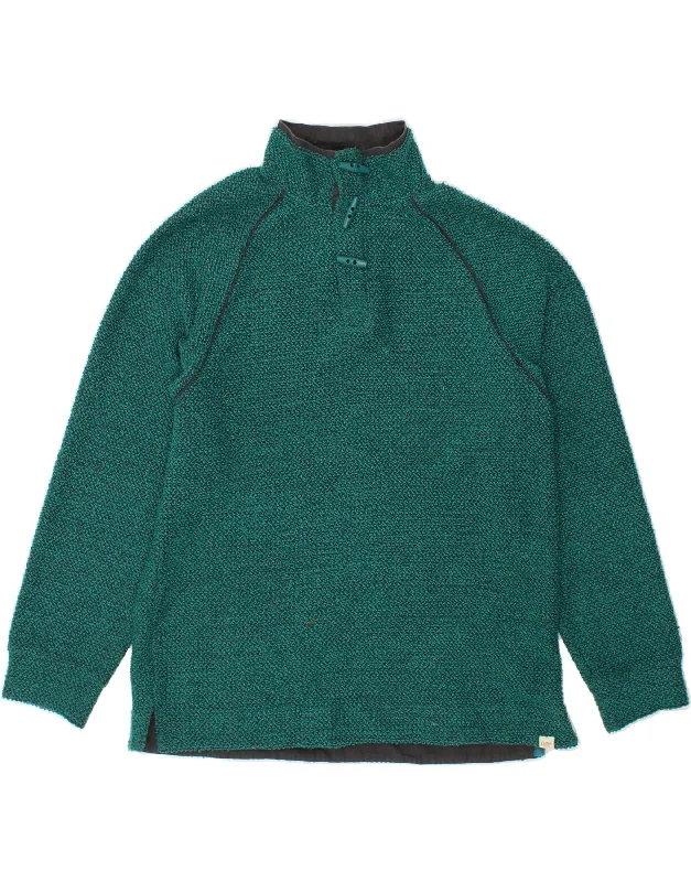COTTON TRADERS Womens Button Neck Sweatshirt Jumper UK 16 Large Green Hoodie with Hem Embroidery Detailed Premium COTTON TRADERS Womens Button Neck Sweatshirt Jumper UK 16 Large Green Hoodie with Hem Embroidery Detailed Premium