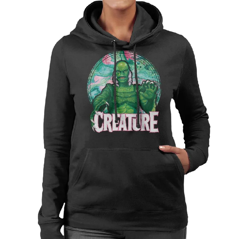 Creature From The Black Lagoon Mix Circle Women's Hooded Sweatshirt