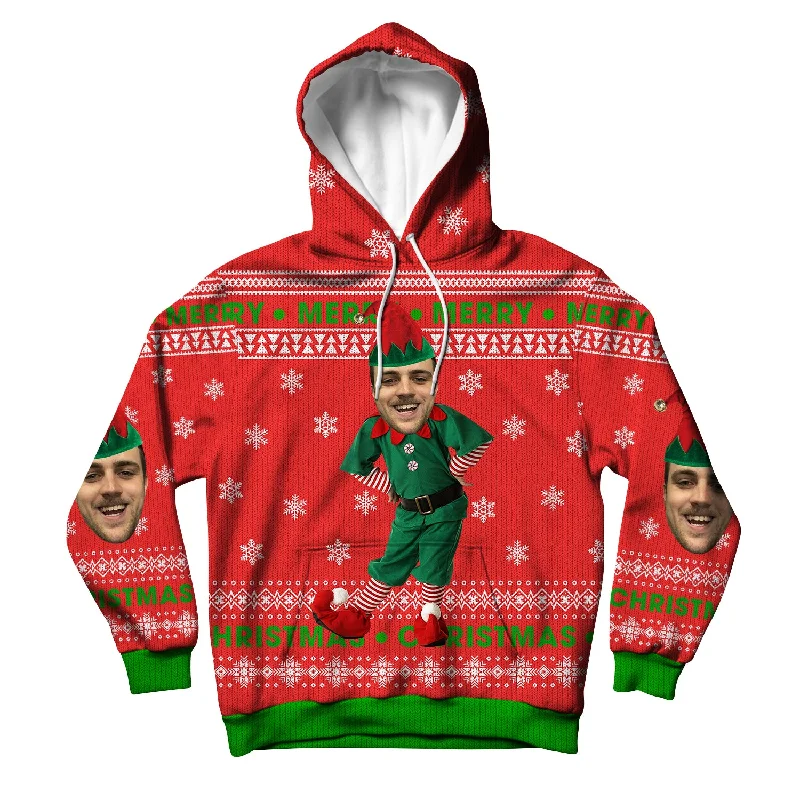 Custom Christmas Elf Unisex Hoodie Graphic Hoodie Design Print