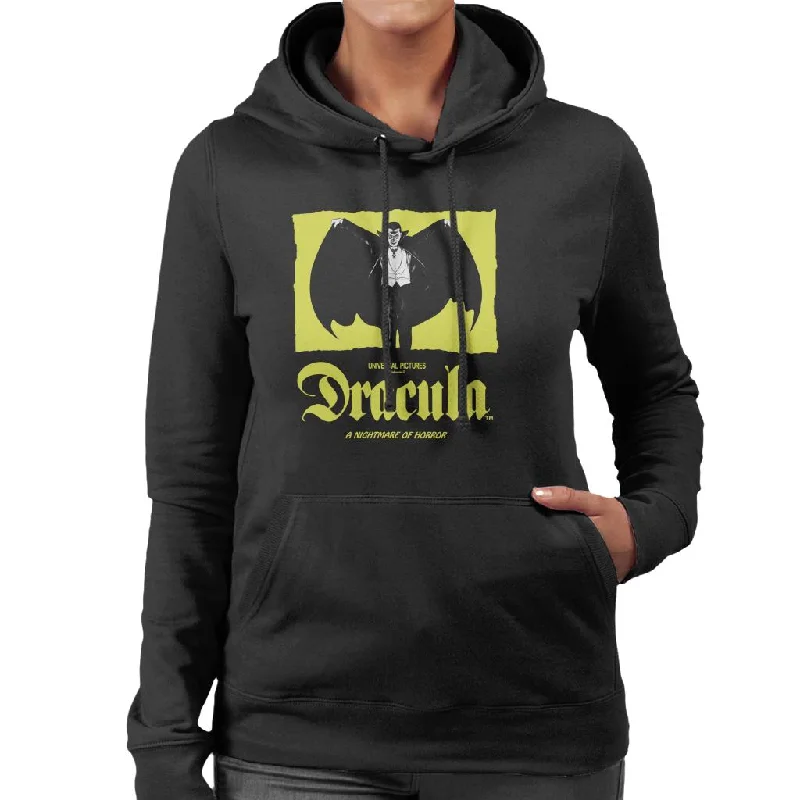 Dracula Nightmare Of Horror Women's Hooded Sweatshirt Hoodie with Rhinestones Sparkly Elegant