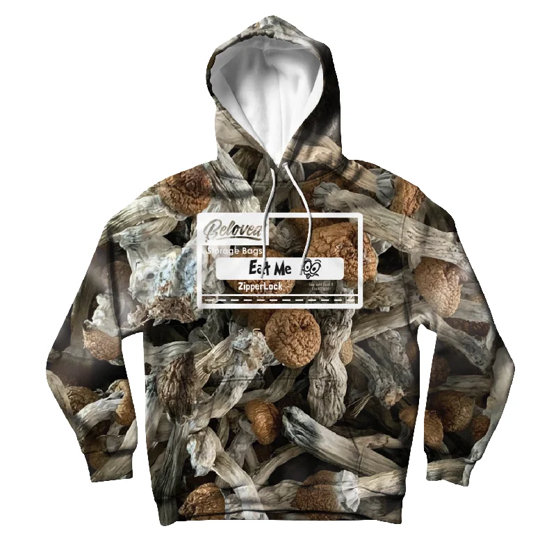 Eat Me Magic Shrooms Unisex Hoodie Hoodie with Ribbed Cuffs Snug Fit Comfort