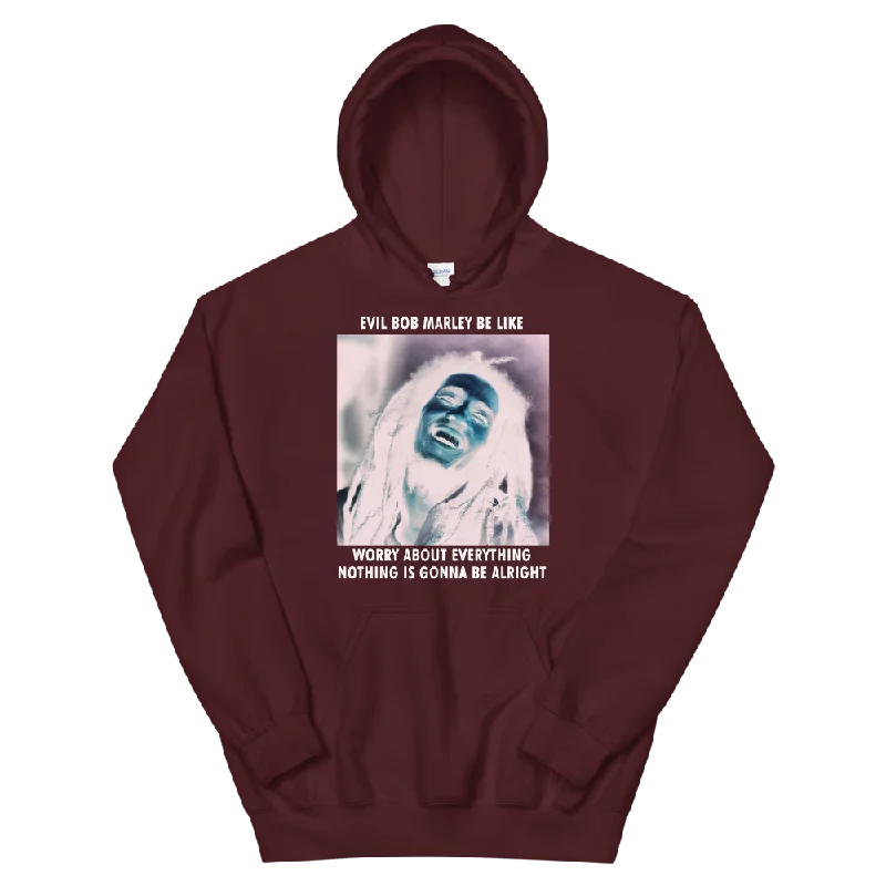 Evil Bob Marley Be Like Unisex Hoodie Hoodie with Elastic Cuffs Stretchable Comfortable Evil Bob Marley Be Like Unisex Hoodie Hoodie with Elastic Cuffs Stretchable Comfortable